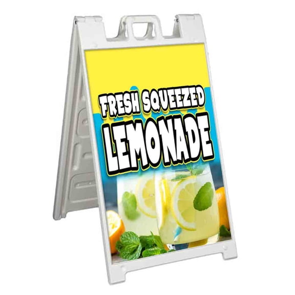 Fresh Squeezed Lemonade (24" X 36") Standard A-Frame Signicade, Includes Decal Applied To Stand