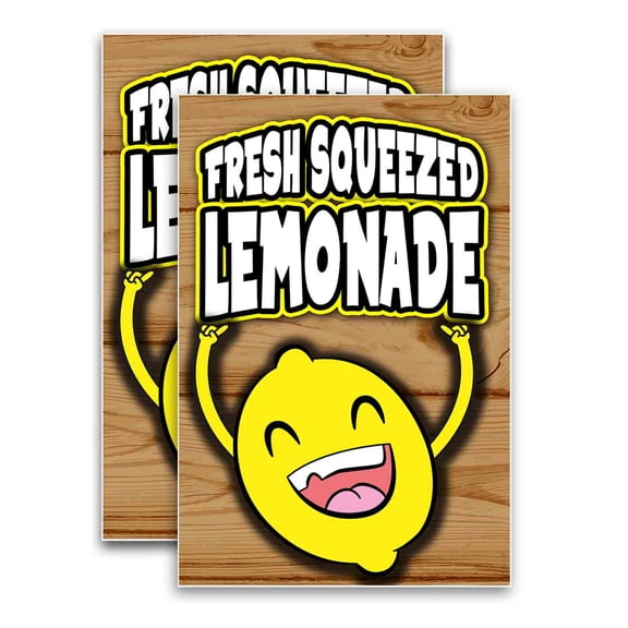 Fresh Squeezed Lemonade (24" X 36") Vinyl Decal Only (Pack of 2) |Sign|Sticker|Poster