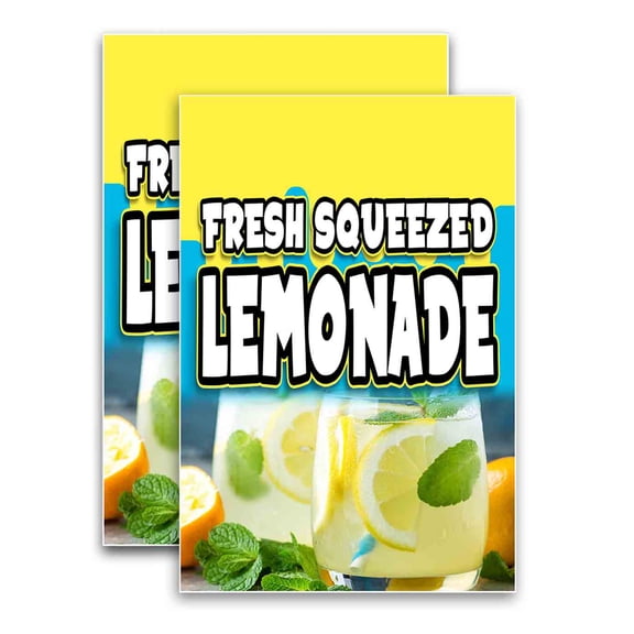 Fresh Squeezed Lemonade (24" X 36") Vinyl Decal Only (Pack of 2) |Sign|Sticker|Poster