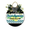 thumbnail image 1 of Fresh Squeezed Lemonade Sign Front Door Porch Decorations, Round Rustic Wood Hanging Sign for Farmhouse Porch Outdoor Home Holiday Front Door Sign Decor, 1 of 7
