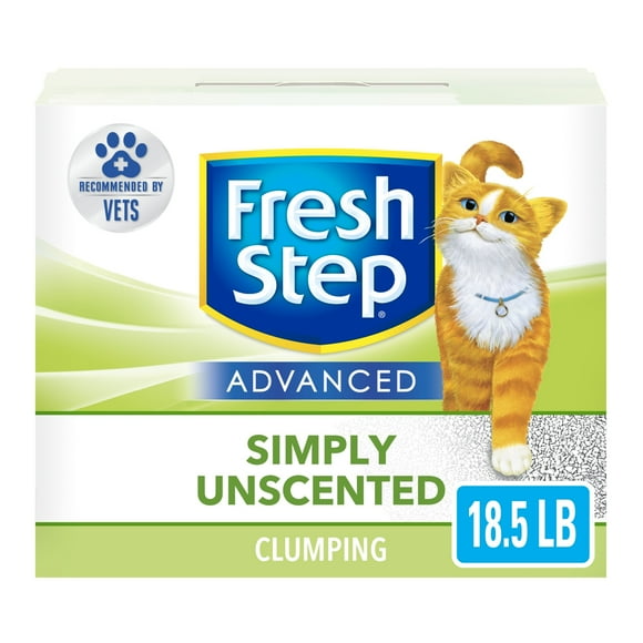 Fresh Step Advanced Simply Unscented Clumping Cat Litter, Recommended by Vets - 18.5 Pounds