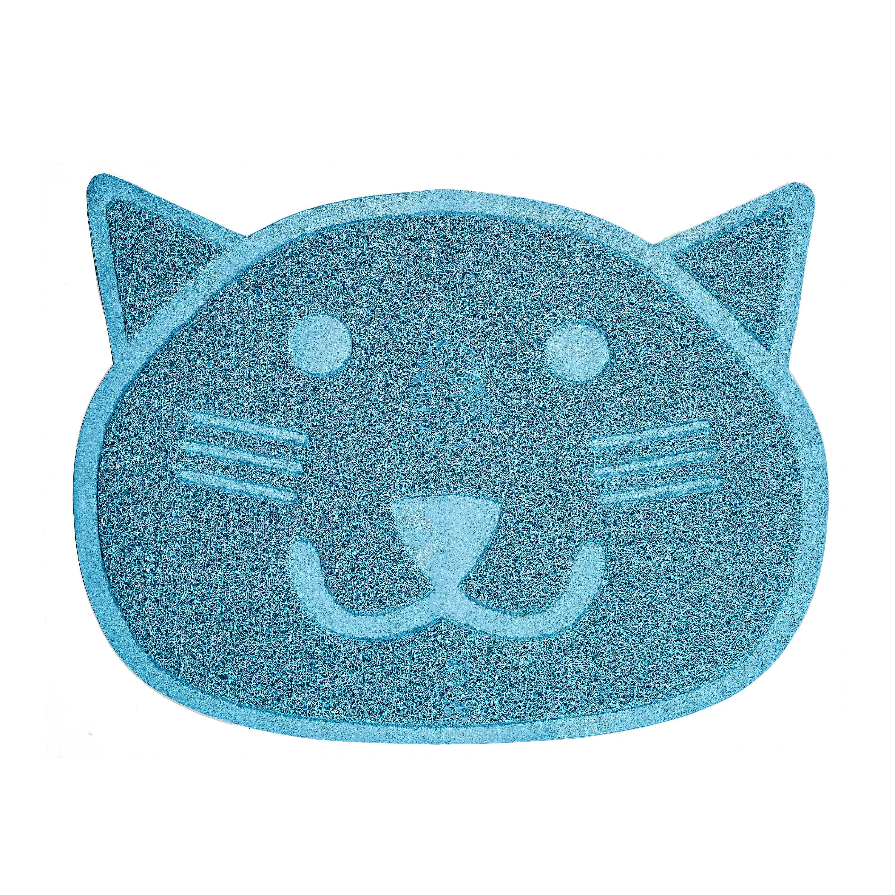Fresh Step Blue Cat-Shaped Litter Box Mat photo 1