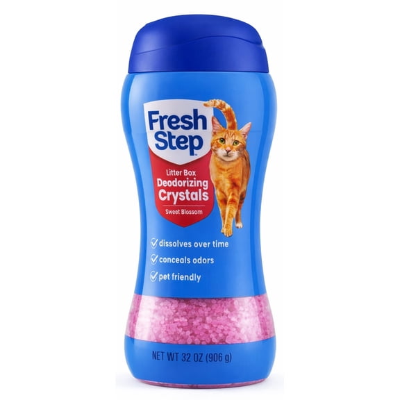 Fresh Step Cat Litter Deodorizing Scent Boosting Crystals in Sweet Blossom Scent, 32 Ounce