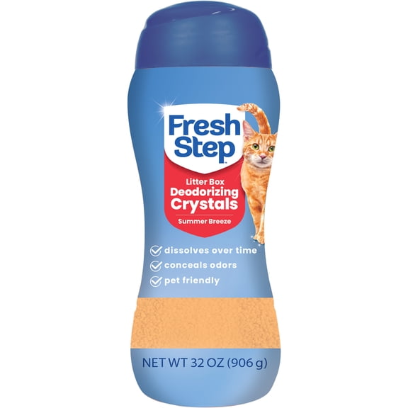 Fresh Step Cat Litter Deodorizing Scent Boosting Crystals in Tropical Summer Breeze Scent, 32 Ounce