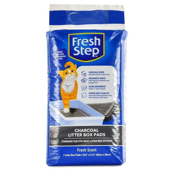Fresh Step Charcoal Litter Box Pad Fresh Scent 7ct