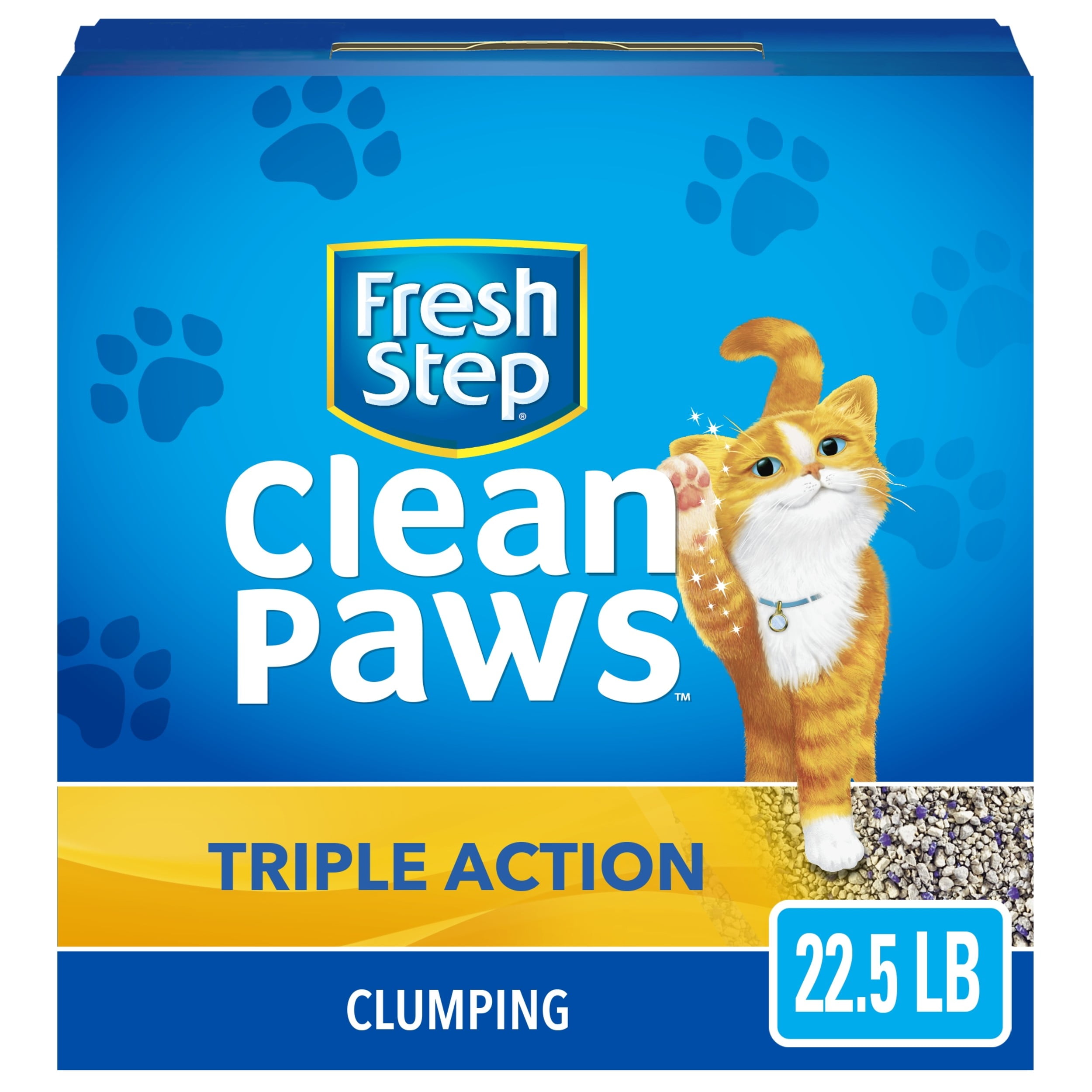 Fresh Step Clean Paws Triple Action Scented Litter, Clumping Cat Litter,  22.5 lbs 