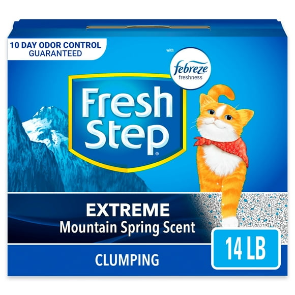 Fresh Step Clumping Cat Litter, Extreme, Long Lasting Odor Control Kitty Litter with Activated Charcoal, Low Dust Formula, 14 lb KK21 KK21