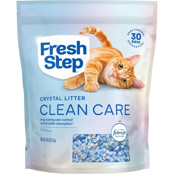 Fresh Step Crystal Litter Clean Care with Febreze Freshness, 8 lb