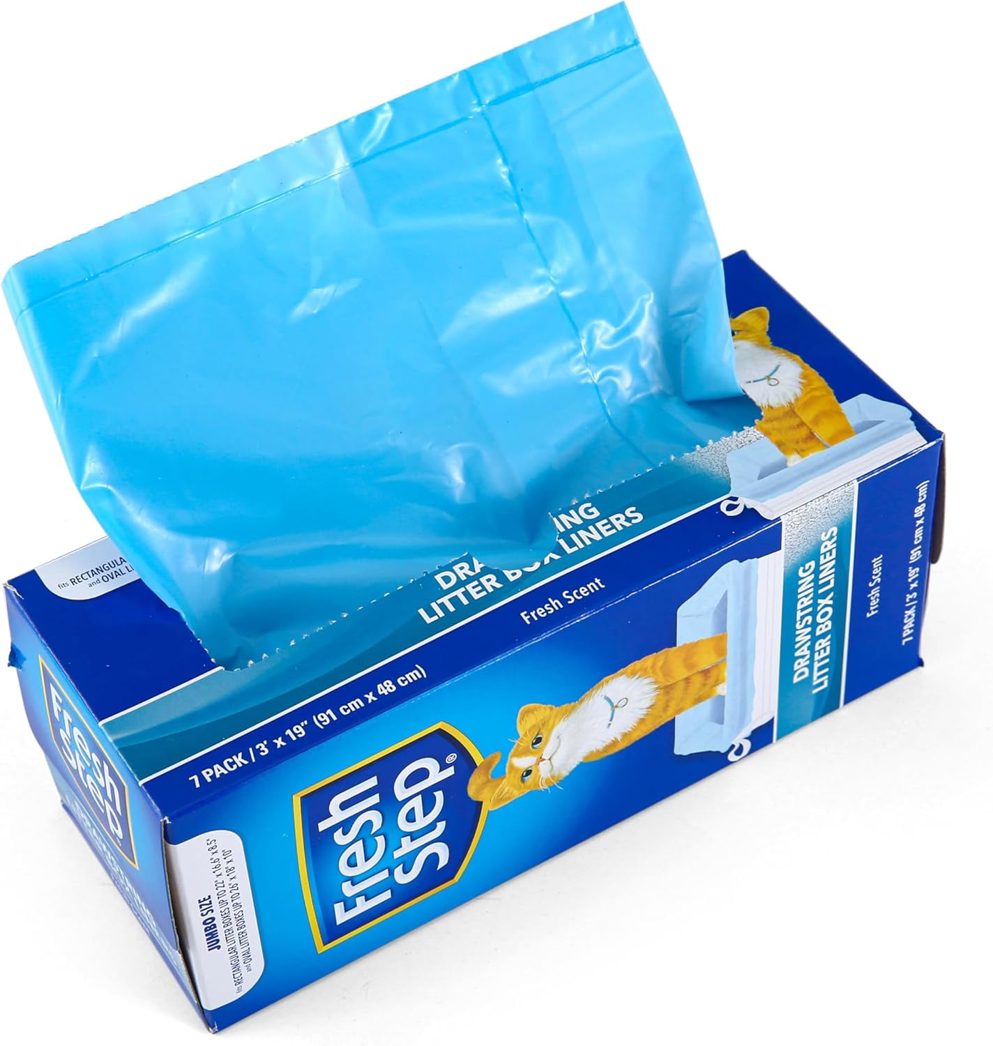 Fresh Step Drawstring Litter Box Liners Scented Jumbo Size 36 x 19 7 Count Walmart