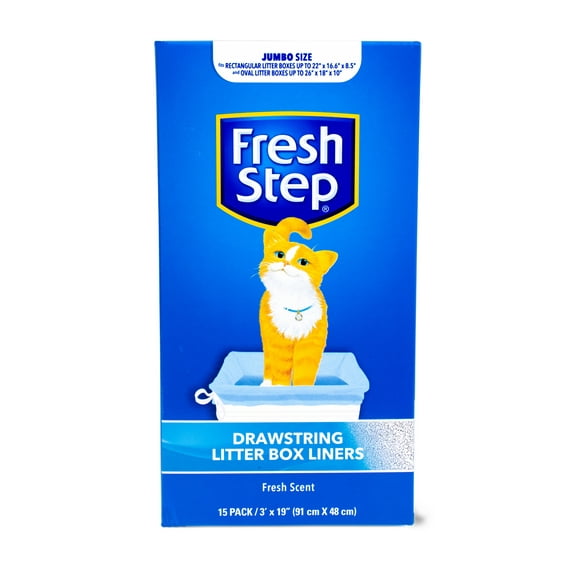 Fresh Step Drawstring Litter Box Liners Scented, Jumbo Size, 36" x 19" - 15 Count