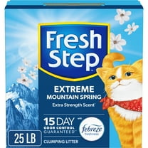 Fresh Step Extreme Scented Clumping Cat Litter with Febreze, Mountain Spring, 25 lbs
