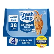 Fresh Step Extreme Clump Multi-Cat Clumping Cat Litter, Febreze Freshness Scent, 38 lb, Easy Pour Pouches (4 Pack)