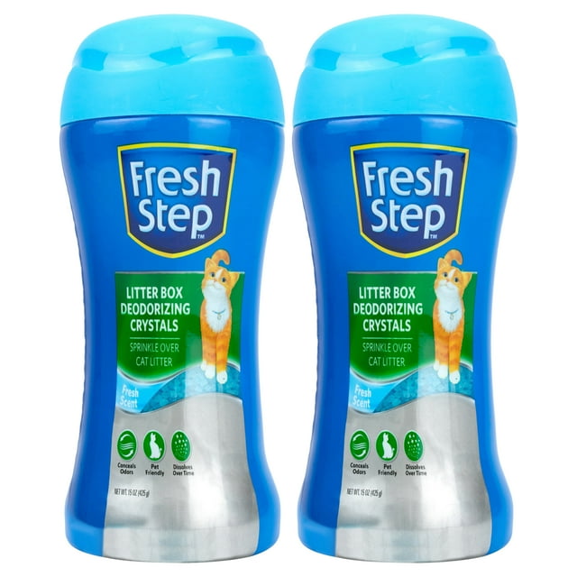 (2 pack) Fresh Step, Fresh Scent Cat Litter Box Scent Crystals, 15 oz