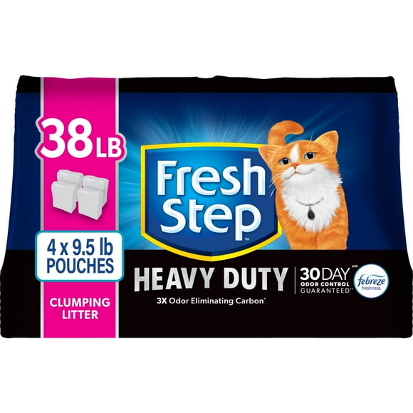 Fresh Step Heavy Duty Clumping Litter with Febreze Freshness, 30 Day Odor Control, 38 Lb