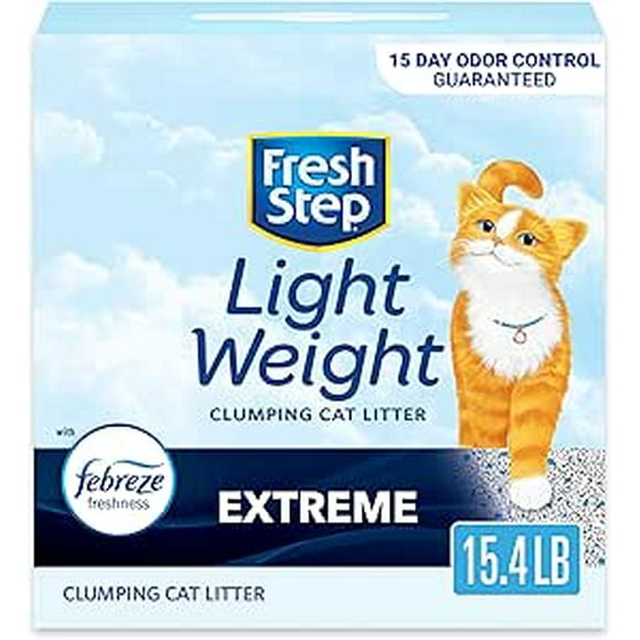 Fresh Step Light Weight Cat Litter Extreme With Febreze Freshness, Lightweight Clumping Litter, 15.4 lb. Box