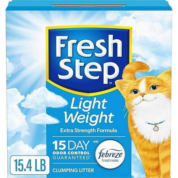 Fresh Step Light Weight Clumping Litter, Extra Strength Formula With Febreze Freshness, 15.4 lb. Box Packaging May Vary