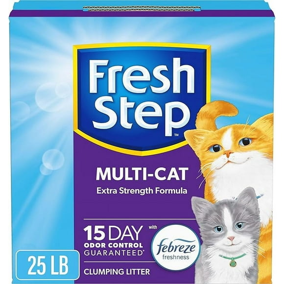 Fresh Step Multi-Cat Litter, Scented with Febreze, 25 Lb Packaging May Vary
