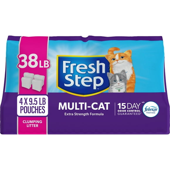 Fresh Step Multi-Cat Scented Clumping Cat Litter with the Power of Febreze, 38 lbs