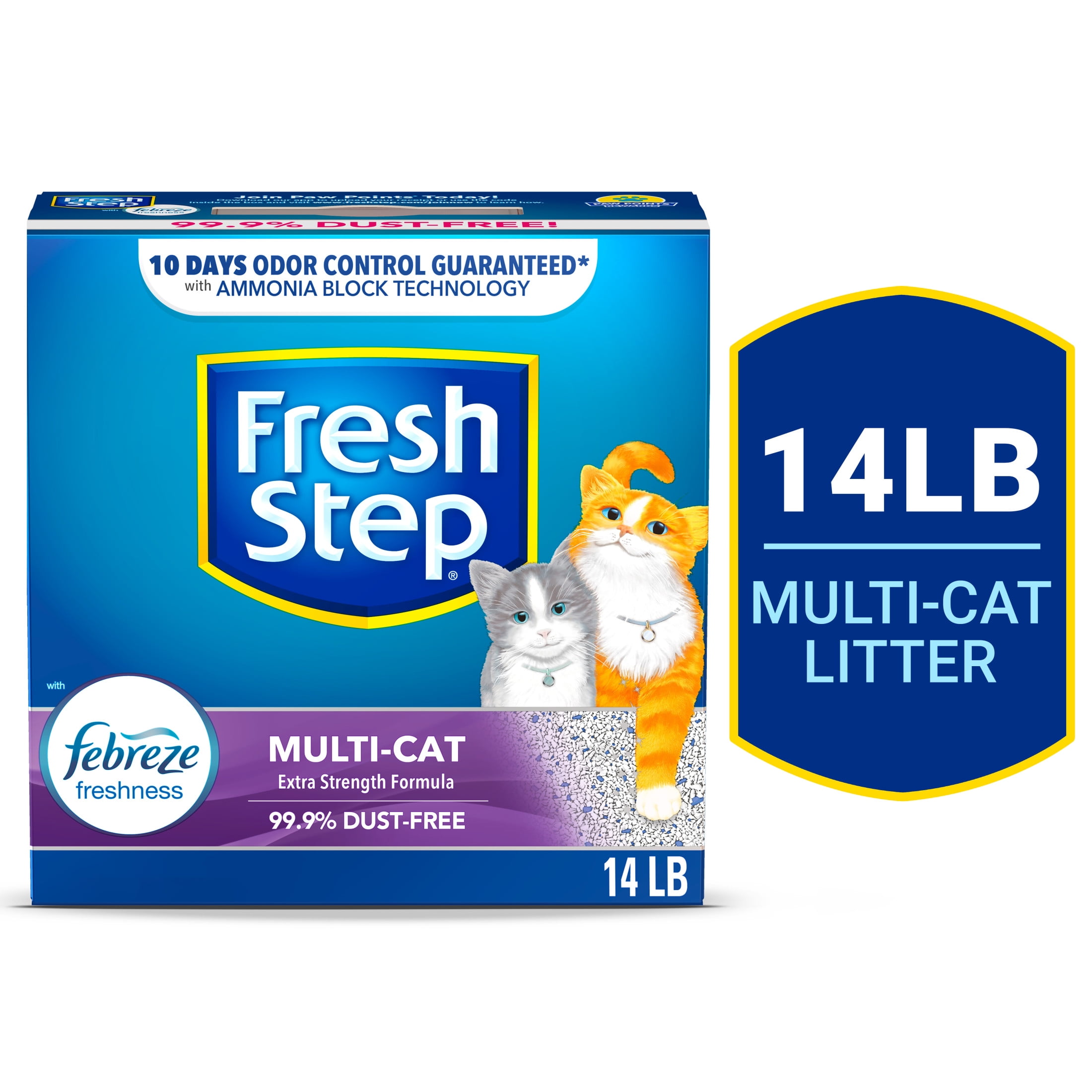 Fresh Step Multi Cat Scented Clumping Cat Litter with the Power of Febreze 14 lbs