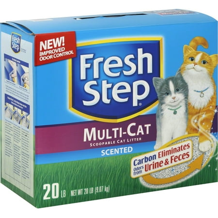 Fresh Step Multi-Cat Scented Litter with the Power of Febreze, Clumping Cat Litter, 20-lb
