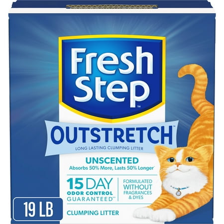 Fresh Step Outstretch Long Lasting Clumping Litter Simply Unscented, 19 lb. Box