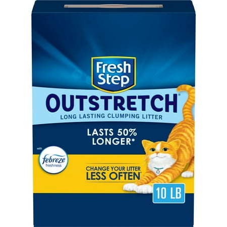 Fresh Step Outstretch Long Lasting Concentrated Clumping Cat Litter with Febreze Freshness, 10 lbs