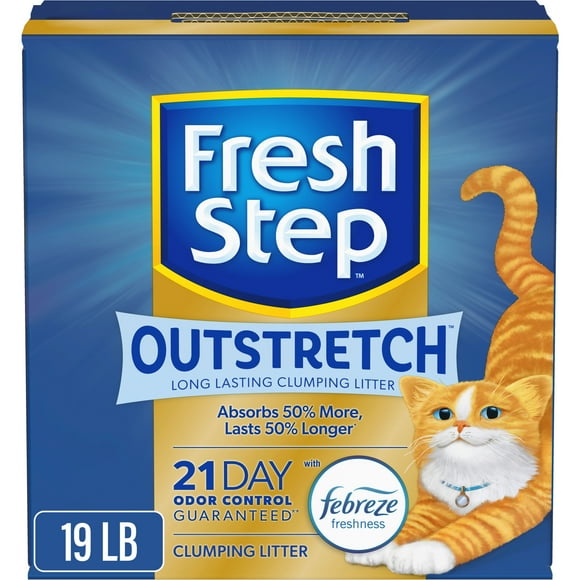 Fresh Step Outstretch Long Lasting Concentrated Clumping Cat Litter with Febreze Freshness, 19 lbs