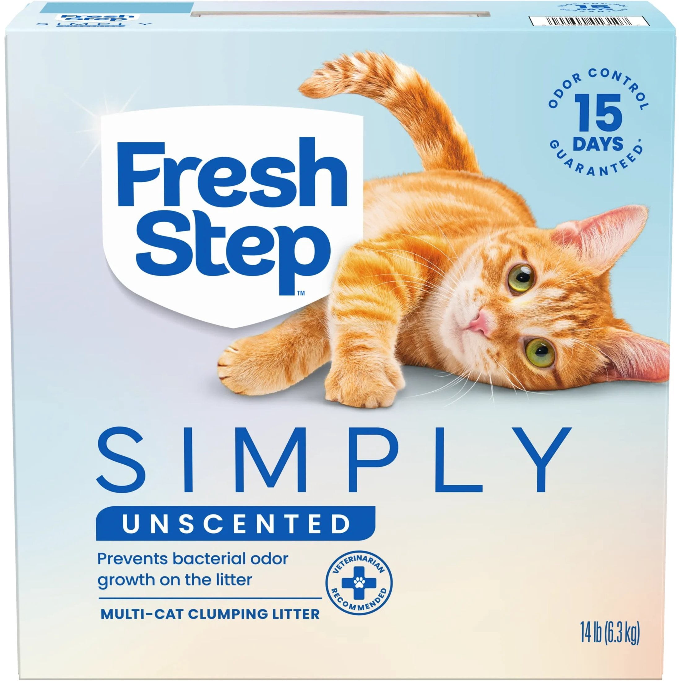 Fresh Step Simply Multi-Cat Clumping Cat Litter, Unscented, 14 lb Box