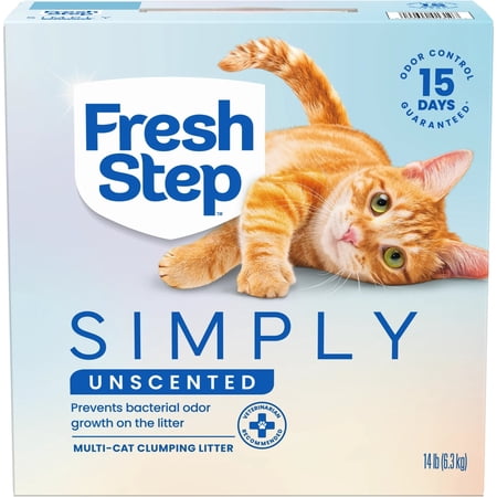 Fresh Step Simply Multi-Cat Clumping Cat Litter, Unscented, 14 lb Box