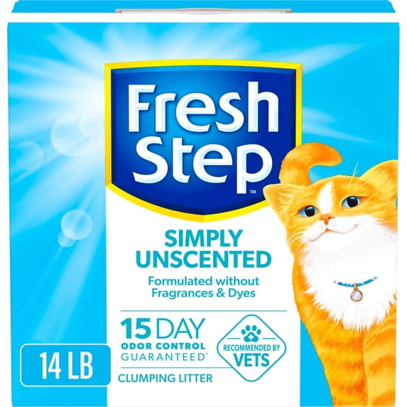Fresh Step Simply Unscented Clumping Cat Litter, 14 lbs