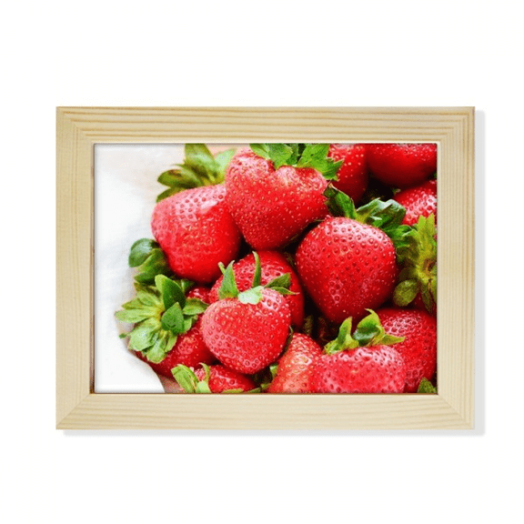 Fresh Strawberry Red Fruit Picture Desktop Photo Frame Picture Art Decoration Painting 6x8 inch