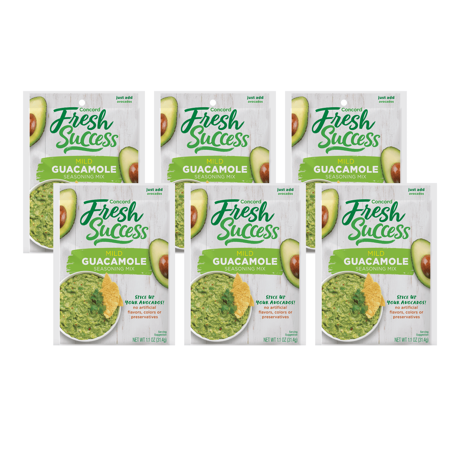 Fresh Success Mild Guacmole Mix, 1.1 oz (Pack of 6)