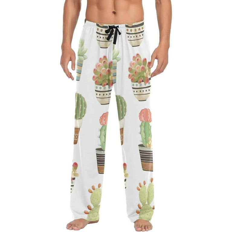 Fresh Succulent Cactus Ghost Pajama Pants Men s Lounge Pants