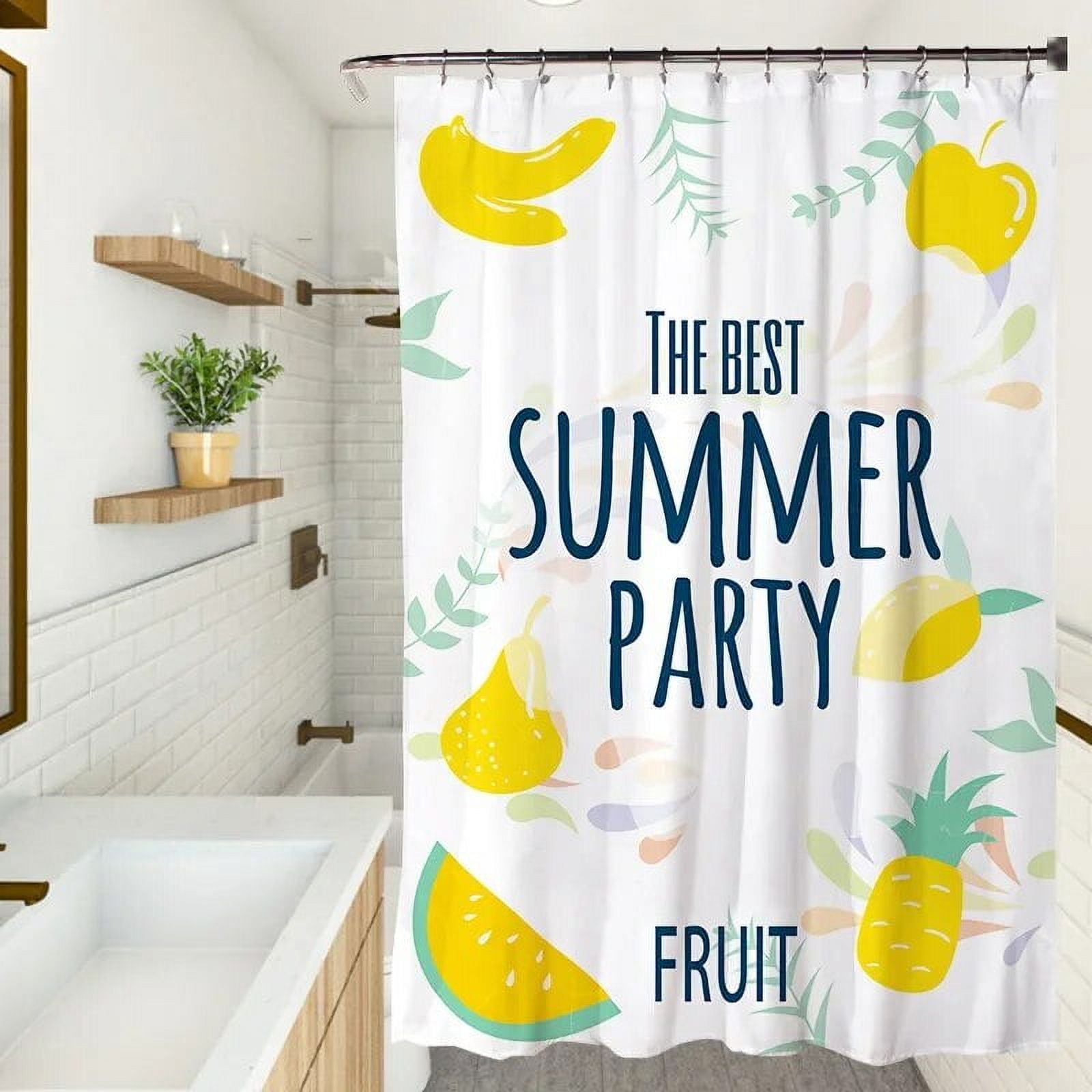 Fresh Summer Simple Yellow Sunflower Shower Curtain with Waterproof ...