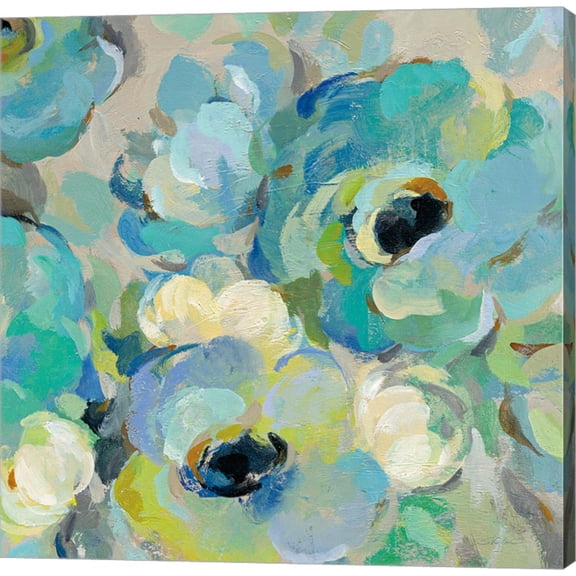 Fresh Teal Flowers III by Silvia Vassileva, Canvas Wall Art