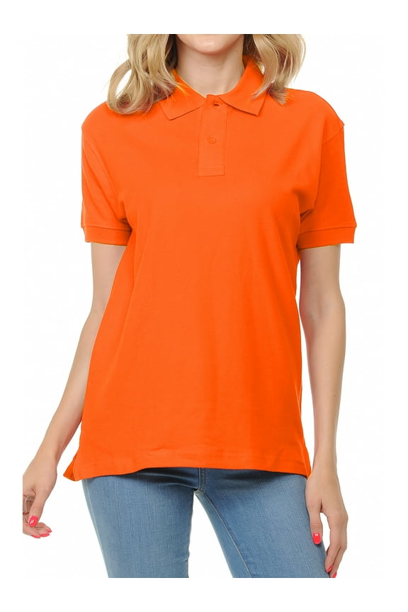 Women's Basico Cotton Short Sleeve Polos, (Women's & Women's Plus)