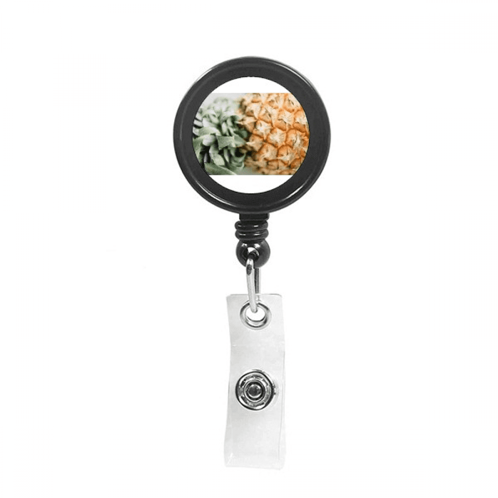 Fresh Tropical Fruit PineFruit Picture Retractable Keychain Badge Holder ID Badge