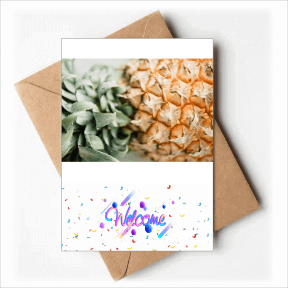 Fresh Tropical Fruit PineFruit Picture Welcome Back Greeting Cards Envelopes Blank