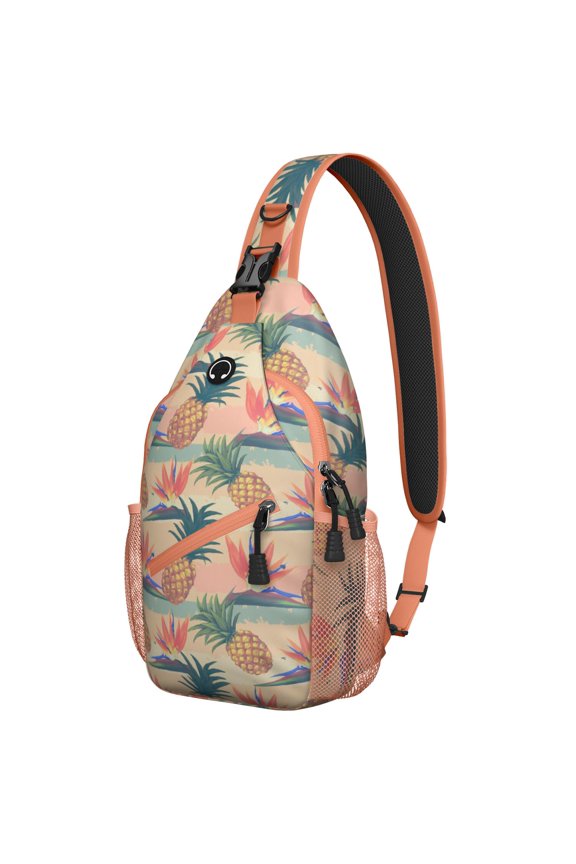 Fresh Tropical Watermelon Print Sling Backpack, Lightweight and Durable Crossbody Bag with Summer Fruit Pattern, Cute Design for Travel and Outdoor Use