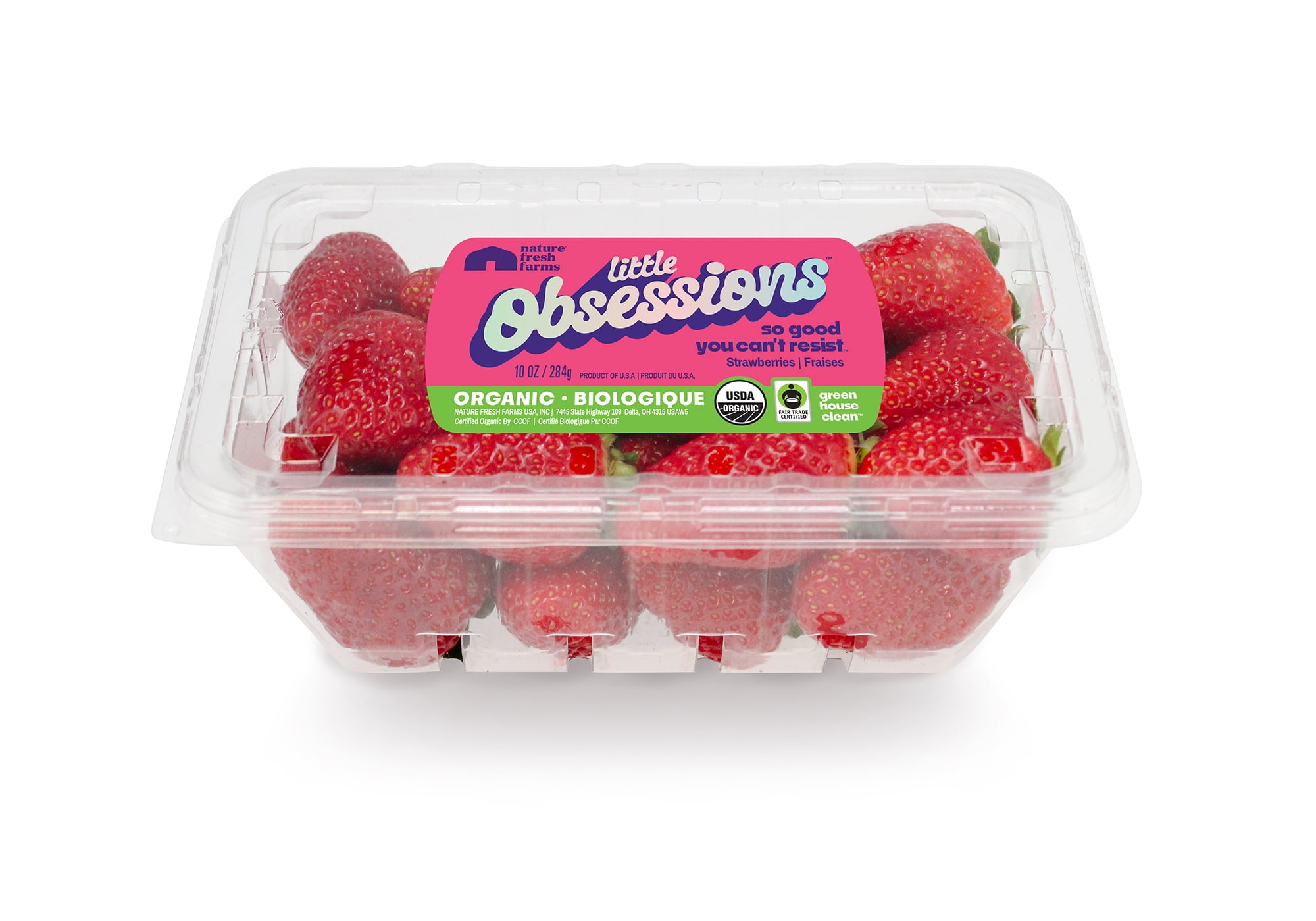 Fresh USDA Organic Nature Fresh Greenhouse Grown Strawberries, 10