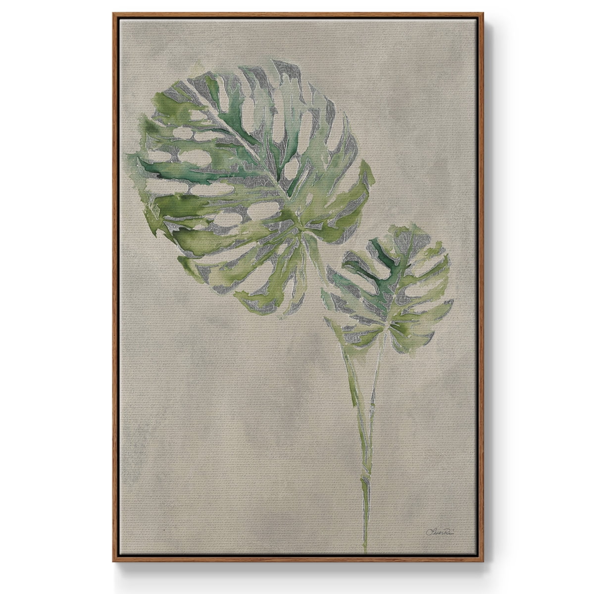 Fresh Unfolds III Framed Premium Gallery Wrapped Canvas - Ready to Hang - 17 x 25 - Walnut Floating Frame