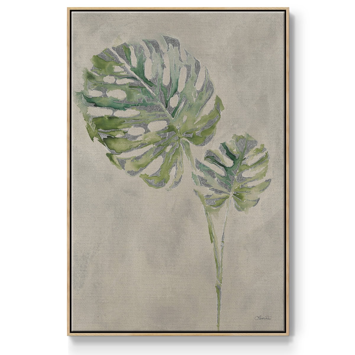 Fresh Unfolds III Framed Premium Gallery Wrapped Canvas - Ready to Hang - 27 x 41 - Natural Wood Floating Frame