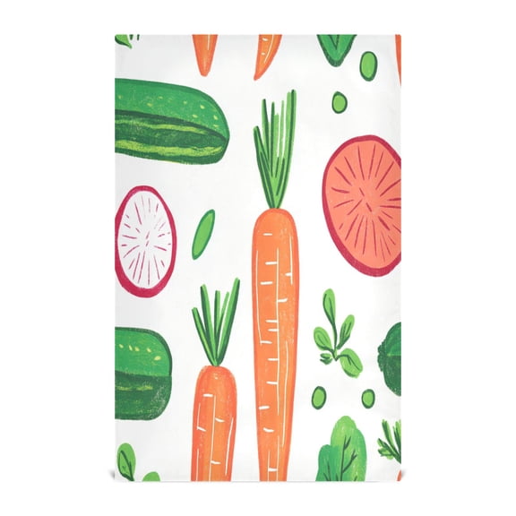 Fresh Vegetable Medley Decorative Waffle Towel Kitchen Dishcloth 28x18in Multi-Use Tea Towel
