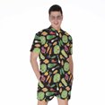 thumbnail image 1 of Fresh Vegetable Pattern Short Sleeve Men'S Rompers Casual Summer Jumpsuits Outfit, 1 of 4