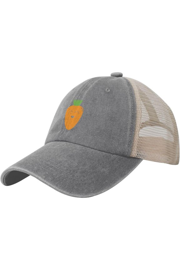Fresh Vegetables Carrots Mesh Hat for Men Women Washed Cotton Soft Mesh Dad Hats Black Trendy Baseball Cap