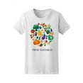 thumbnail image 1 of Fresh Vegetables Circle Shape T-Shirt Women -Image by Shutterstock, Female x-Large, 1 of 2