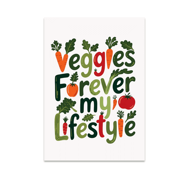 Fresh Veggie Wall Decor - Vegetarian Family - 13x19 Poster Print