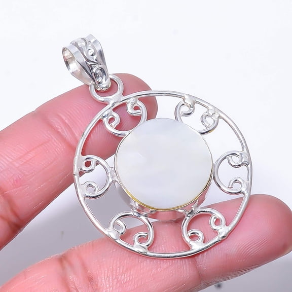 Fresh Water Pearl Designer Handmade 925 Sterling Silver Pendant 2.11" P16