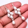 thumbnail image 1 of Fresh Water Pearl Multi Collet 925 Silver Plated Earring 2.07", White Pearl Earring E_8062_364_26, 1 of 2