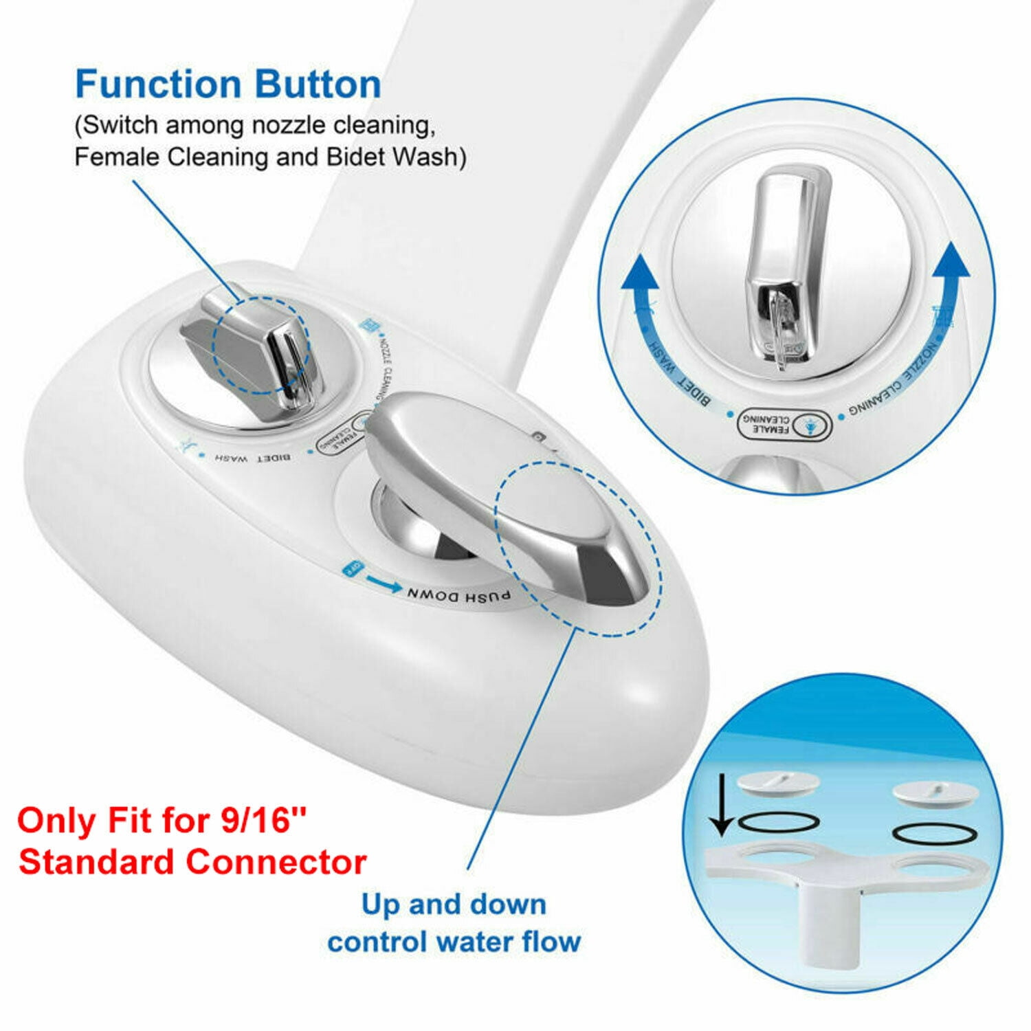 Fresh Water Spray Bidet NonElectric Dual Nozzle Bidet SelfCleaning